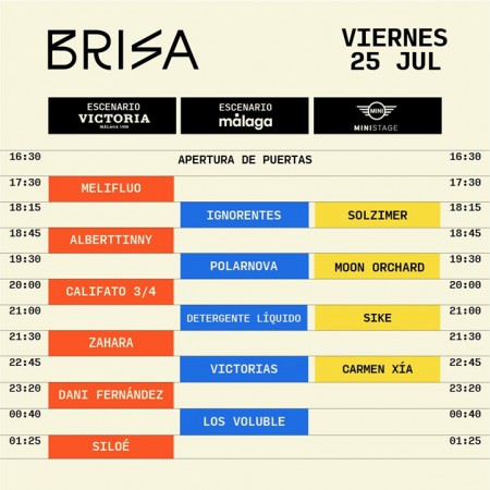Brisa Festival lanza sus horarios definitivos